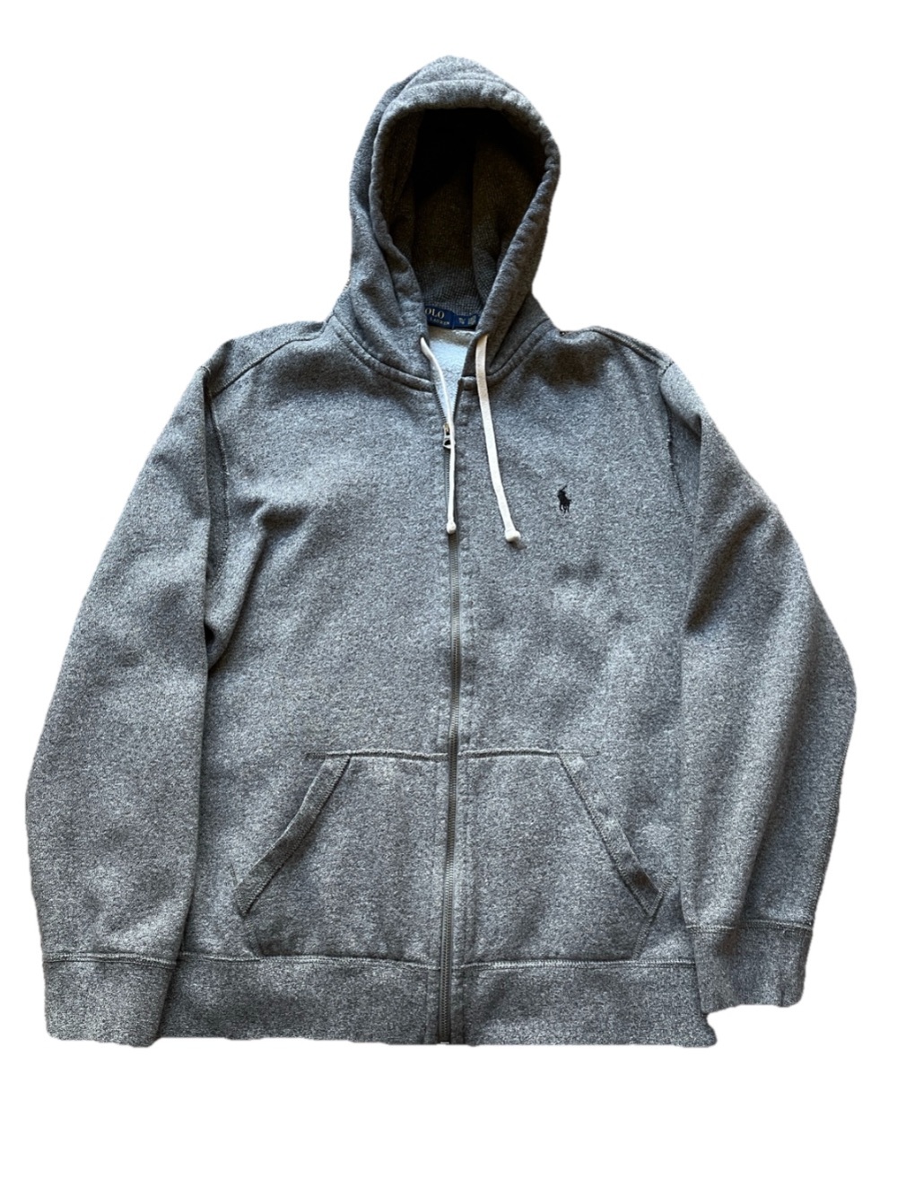 Polo Ralph Lauren Heather Gray Full-Zip Hooded Sweatshirt unisex size XL
